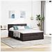 Pouf Letto con Materasso Marrone Scuro 140x190 cm in Tessuto - Foto miniatura 3