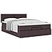 Pouf Letto con Materasso Marrone Scuro 140x190 cm in Tessuto - Foto miniatura 4