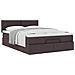 Pouf Letto con Materasso Marrone Scuro 140x190 cm in Tessuto - Foto miniatura 5