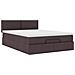 Pouf Letto con Materasso Marrone Scuro 140x190 cm in Tessuto - Foto miniatura 6