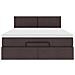 Pouf Letto con Materasso Marrone Scuro 140x190 cm in Tessuto - Foto miniatura 7