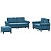 Set di Divani 3 pz con Cuscini Blu in Velluto - Foto miniatura 1