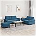 Set di Divani 3 pz con Cuscini Blu in Velluto - Foto miniatura 2