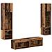 Unità TV da Parete 6 pcs Legno vecchio Legno multistrato - Foto miniatura 1