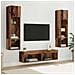 Unità TV da Parete 6 pcs Legno vecchio Legno multistrato - Foto miniatura 2