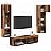 Unità TV da Parete 6 pcs Legno vecchio Legno multistrato - Foto miniatura 3