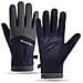 Guanti Invernali Foderati In Pile Antivento Touchscreen Per Sport All'aperto Black+blue - Foto miniatura 1