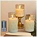 Set Di 3 Candele Led Senza Fiamma In Vetro Diamantato Con Telecomando - Foto miniatura 2