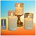 Set Di 3 Candele Led Senza Fiamma In Vetro Diamantato Con Telecomando - Foto miniatura 3
