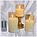 Set Di 3 Candele Led Senza Fiamma In Vetro Diamantato Con Telecomando - Foto miniatura 4