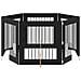 Cancello per cani con supporti 6 pcs Rovere Nero 80 x 80 cm - Foto miniatura 1