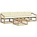 Set di divani da esterno 5 pcs Bianco e Crema 79 x 79 x 37 cm - Foto miniatura 1