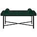 Panchina con bottoni e cuscini Verde Scuro 110 x 40 x 46 cm - Foto miniatura 3