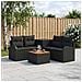 Set di divani 6 pz Nero Rattan sintetico e Acciaio - Foto miniatura 5