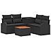 Set di divani 6 pz Nero Rattan sintetico e Acciaio - Foto miniatura 1