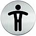 pittogramma ø 8,3cm 'toilette uomo' in acciaio - Foto miniatura 4