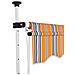 Tenda Da Sole Retrattile Manuale 250 Cm A Strisce Blu E Gialle - Foto miniatura 2