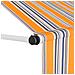 Tenda Da Sole Retrattile Manuale 250 Cm A Strisce Blu E Gialle - Foto miniatura 3