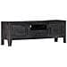 Mobile Porta Tv Nero 118x30x40 Cm In Legno Massello Di Mango - Foto miniatura 7