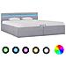 Giroletto con Contenitore e LED Grigio Chiaro Tessuto 160x200cm - Foto miniatura 1