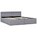 Giroletto con Contenitore e LED Grigio Chiaro Tessuto 160x200cm - Foto miniatura 2