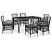 Set Da Pranzo Da Giardino 7 Pz In Polyrattan Grigio - Foto miniatura 1