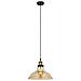 Lampada A Sospensione Industriale E Retrò Nera, Oro 1 Luce Con Paralume Ambra, Dimmerabile E27 - Foto miniatura 2