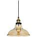 Lampada A Sospensione Industriale E Retrò Nera, Oro 1 Luce Con Paralume Ambra, Dimmerabile E27 - Foto miniatura 1