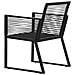 Set da Pranzo da Giardino 7 pz in Rattan PVC Nero - Foto miniatura 3
