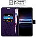 Cadorabo Custodia Compatibile Con Sony Xperia Pro-i In Lilla Scuro Fiore - Coperchio Protettivo In Design Floreale Con Chiusura Magnetica, Funzione Stand E Slot Per Carte - Foto miniatura 2