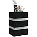 Comodino con Luci LED Nero 45x35x67 cm in Legno Multistrato - Foto miniatura 6