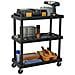 Carrello Attrezzi Da Officina A 3 Livelli Nero 75x37,5x92 Cm Pp - Foto miniatura 2
