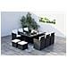 Salotto Da Giardino A Incasso 10 Posti Resina Intrecciata Bianco/nero Monaco - Foto miniatura 5