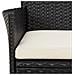 Set Da Pranzo Da Giardino 3 Pz Con Cuscini Nero In Polyrattan - Foto miniatura 2