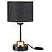 Lampada Da Tavolo Metallo E Paralume Tessuto Nero Arden Asz1633 - Foto miniatura 1