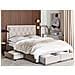 Letto Contenitore Velluto Beige 160 X 200 Cm Lievin - Foto miniatura 1