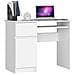 Scrivania per computer PIKSEL sinistro, 1 anta e 1 cassetto, 90x50x77 cm, Colore Bianco - Foto miniatura 1
