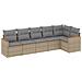 Set Divano Da Giardino 6 Pz Con Cuscini Beige In Polyrattan - Foto miniatura 2