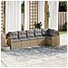 Set Divano Da Giardino 6 Pz Con Cuscini Beige In Polyrattan - Foto miniatura 1