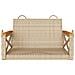 Panchina a Dondolo Beige 63x62x40 cm in Polyrattan - Foto miniatura 2