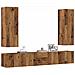 Mobili Tv A Parete 5 Pz Legno Antico In Legno Multistrato - Foto miniatura 1
