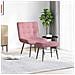 Poltrona Relax Con Poggiapiedi Rosa In Velluto - Foto miniatura 3