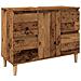 Mobile Lavabo Legno Antico 80x33x60 Cm In Legno Multistrato - Foto miniatura 2
