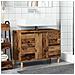Mobile Lavabo Legno Antico 80x33x60 Cm In Legno Multistrato - Foto miniatura 3