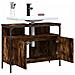 Mobile Lavabo Bagno Rovere Fumo 80x30x60 Cm Legno Multistrato - Foto miniatura 3