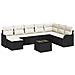 Set Divano da Giardino 8 Pezzi con Cuscini Rattan Poliarella Marrone,  Divano da Giardino 2 Posti con Storage & Cuscini Polyrattan Nero - Foto miniatura 1
