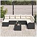 Set Divano da Giardino 8 Pezzi con Cuscini Rattan Poliarella Marrone,  Divano da Giardino 2 Posti con Storage & Cuscini Polyrattan Nero - Foto miniatura 3