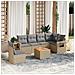 Set Divano da Giardino 7 pz con Cuscini Beige Misto Polyrattan - Foto miniatura 2
