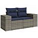 Set Divani da Giardino 7 pz con Cuscini Grigio in Polyrattan - Foto miniatura 5
