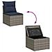 Set Divani da Giardino 7 pz con Cuscini Grigio in Polyrattan - Foto miniatura 8